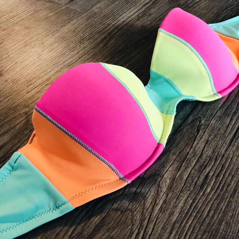 Victoria’s Secret Color Block Bandeau Bathing Suit